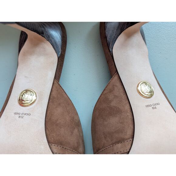 NIB Veronica Beard Leslie Suede Mule Size US 9M Cedar 2.75" Heel - Picture 10 of 12